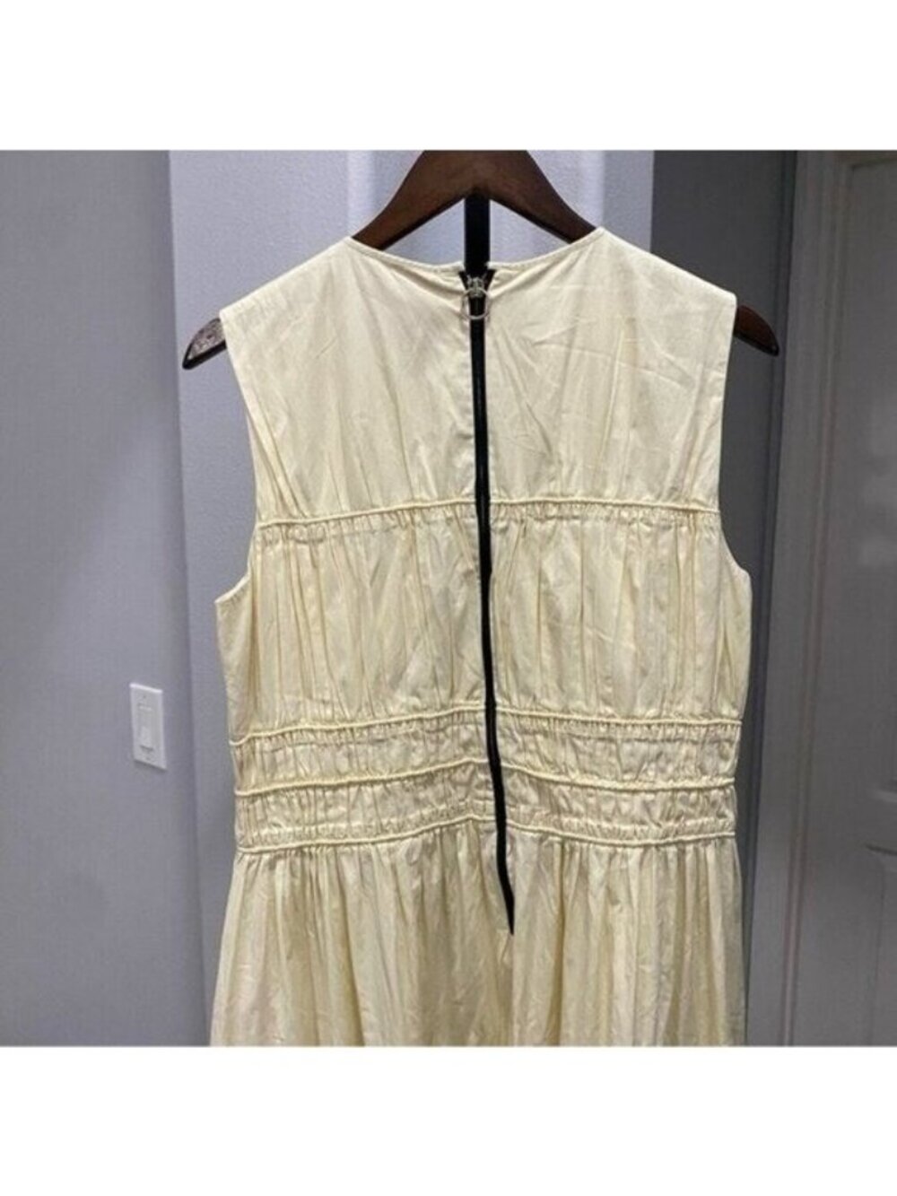 Roksanda Isilda Dress Ivory Cream Ruched Peasant Cottagecore-European Midi Dress - Picture 6 of 9